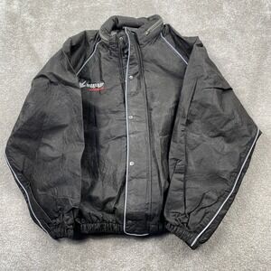 Frogg Toggs Outerwear Black Rain Jacket Reflective Trim Mens Small Polypropylene